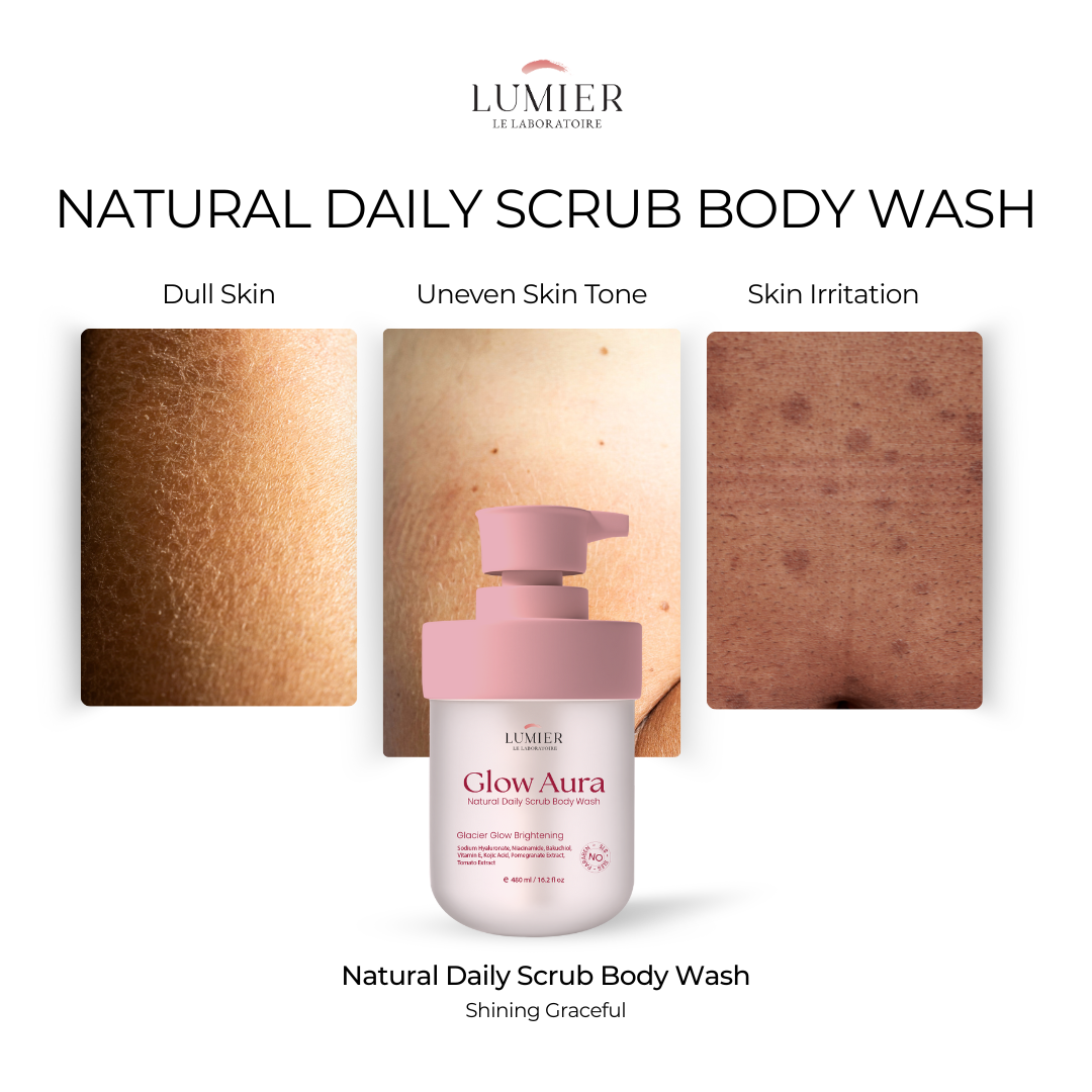 Glow Aura Natural Daily Scrub Body Wash – 480ml